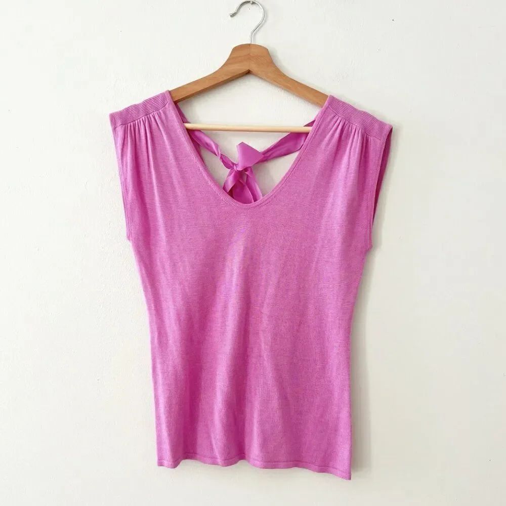 Lilly Pulitzer 'Grady Sweater' Top with Ribbon tie in the back in "Pansy Purple"